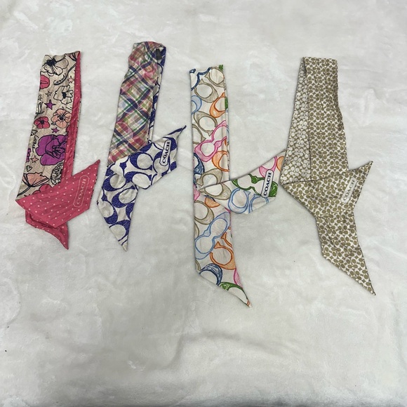 Coach Accessories - Coach Multicolor Signature Patterned  Silk Purse Scarves 100% Silk